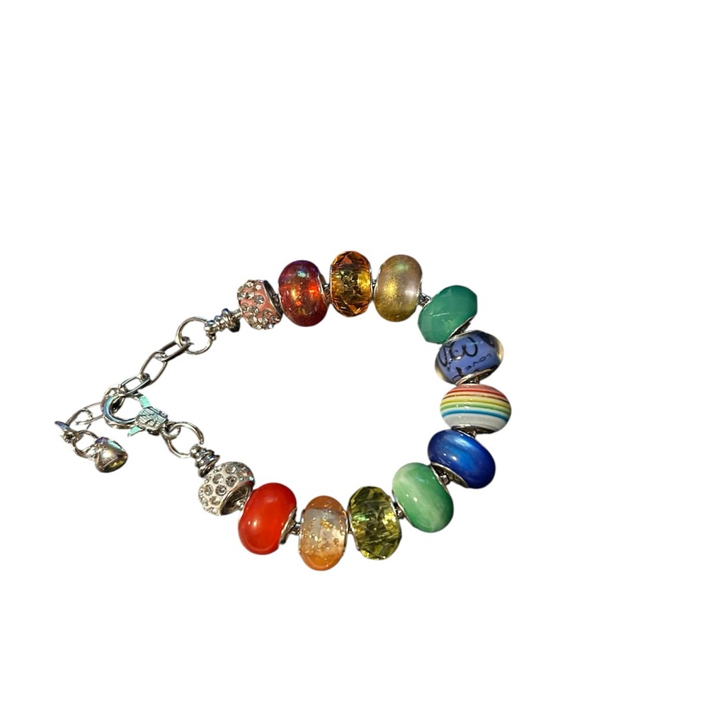 Colorful Beaded Charm Bracelet